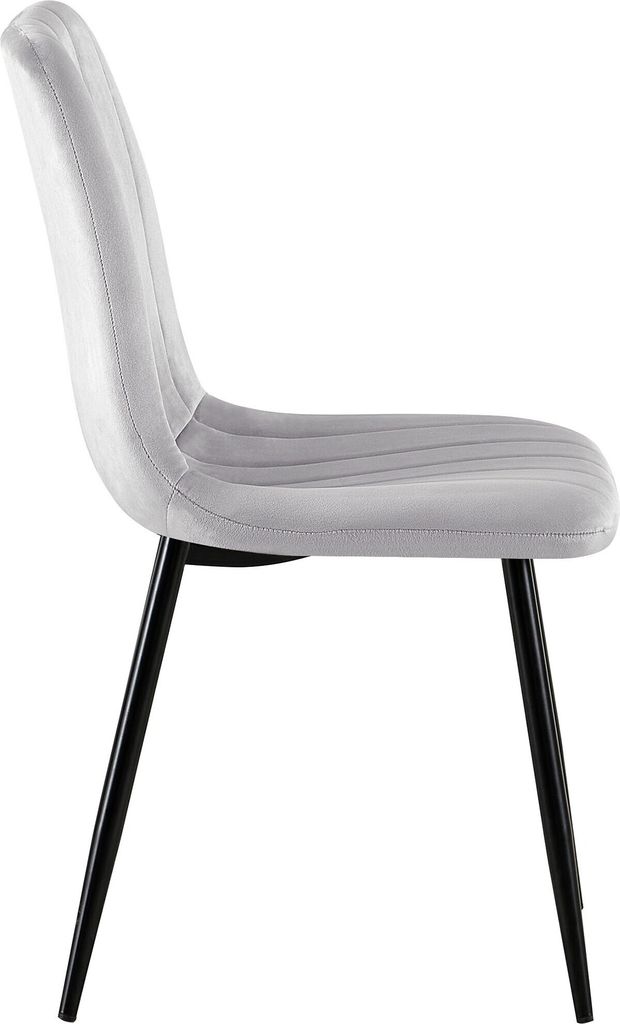 DELUKE® Stuhl LENZ Samt - 88x45x53cm, grau, Metall Gestell Produktbild 4