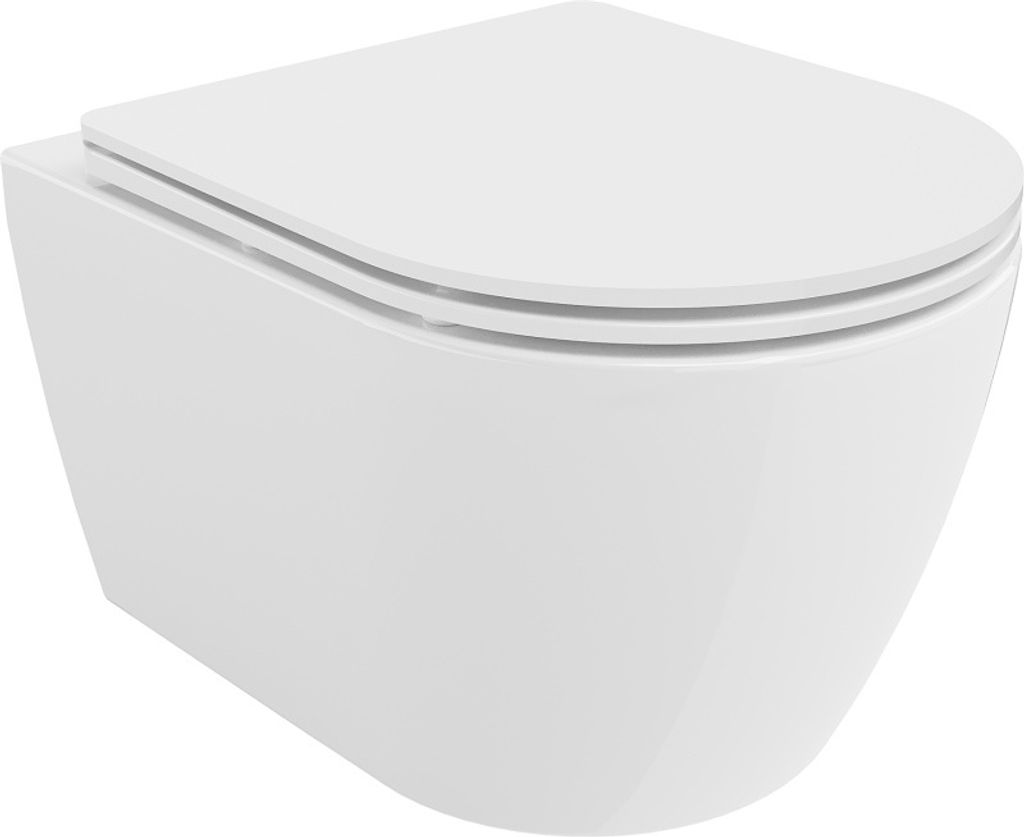 Mexen Carmen WC-Schüssel Randlos mit slim Sitz und Absenk-Automatik, duroplast, Weiß - 30880300
