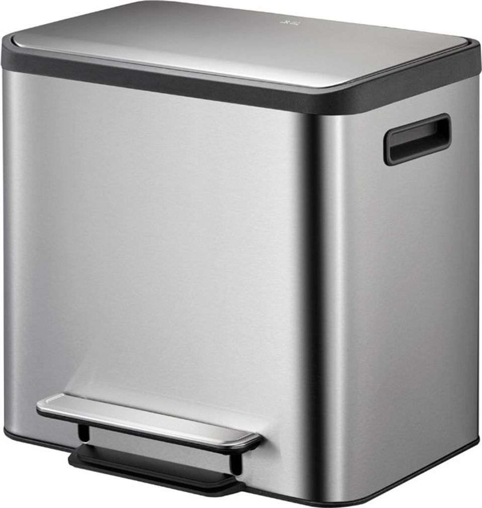 EKO - EcoCasa Recycler Treteimer 12+12 Liter - Stainless steel - Matt Edelstahl