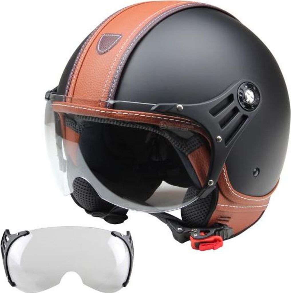 Casco moto Casco jet Casco scooter CMX Hazel nero opaco con Immagine del prodotto 