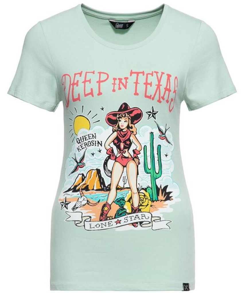 Queen Kerosin T-Shirt - Deep In Texas Mint XL Produktbild 