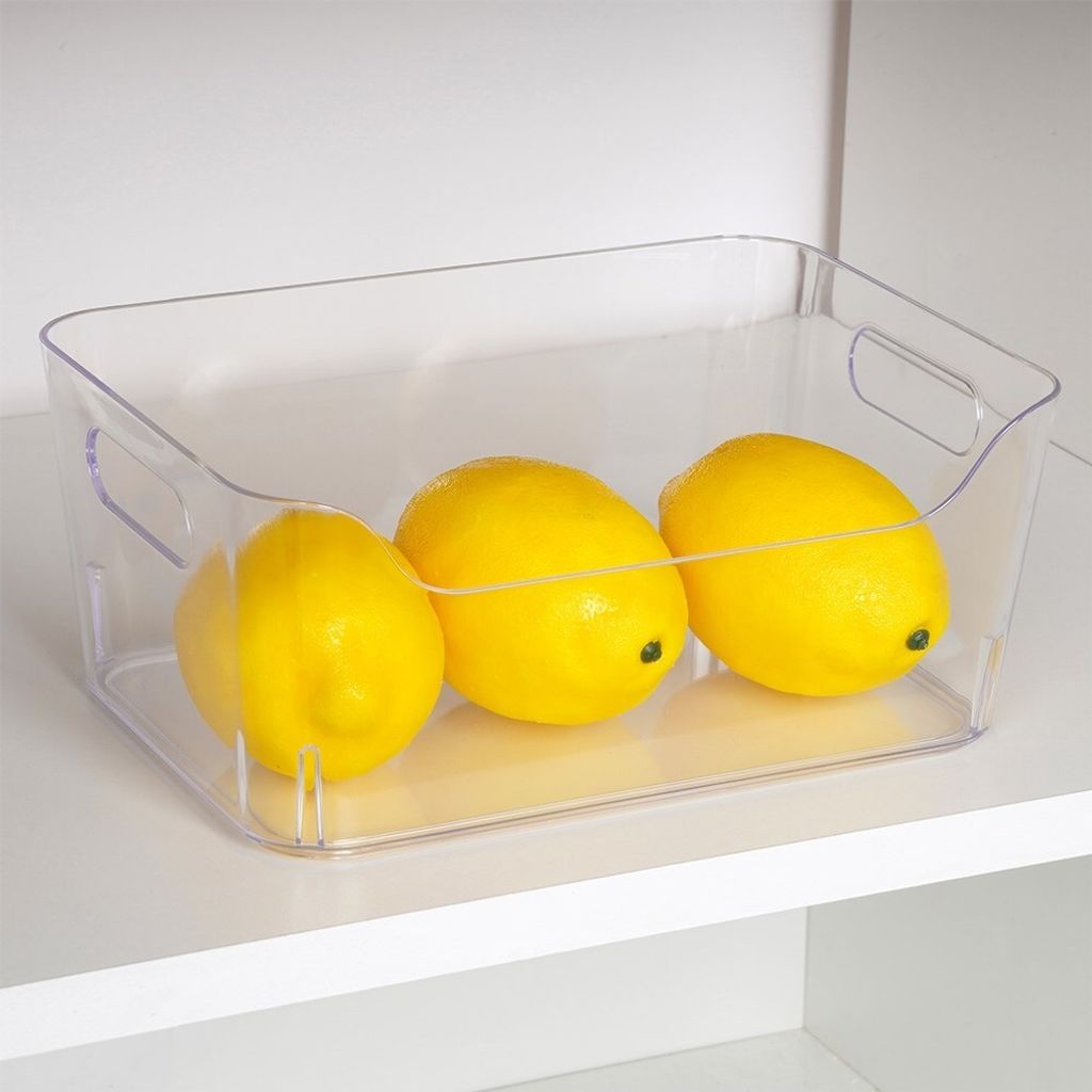 Organizer Per Frigorifero Set Di 2 - Contenitori Trasparenti Con Manico | Portatutto Per Cucina