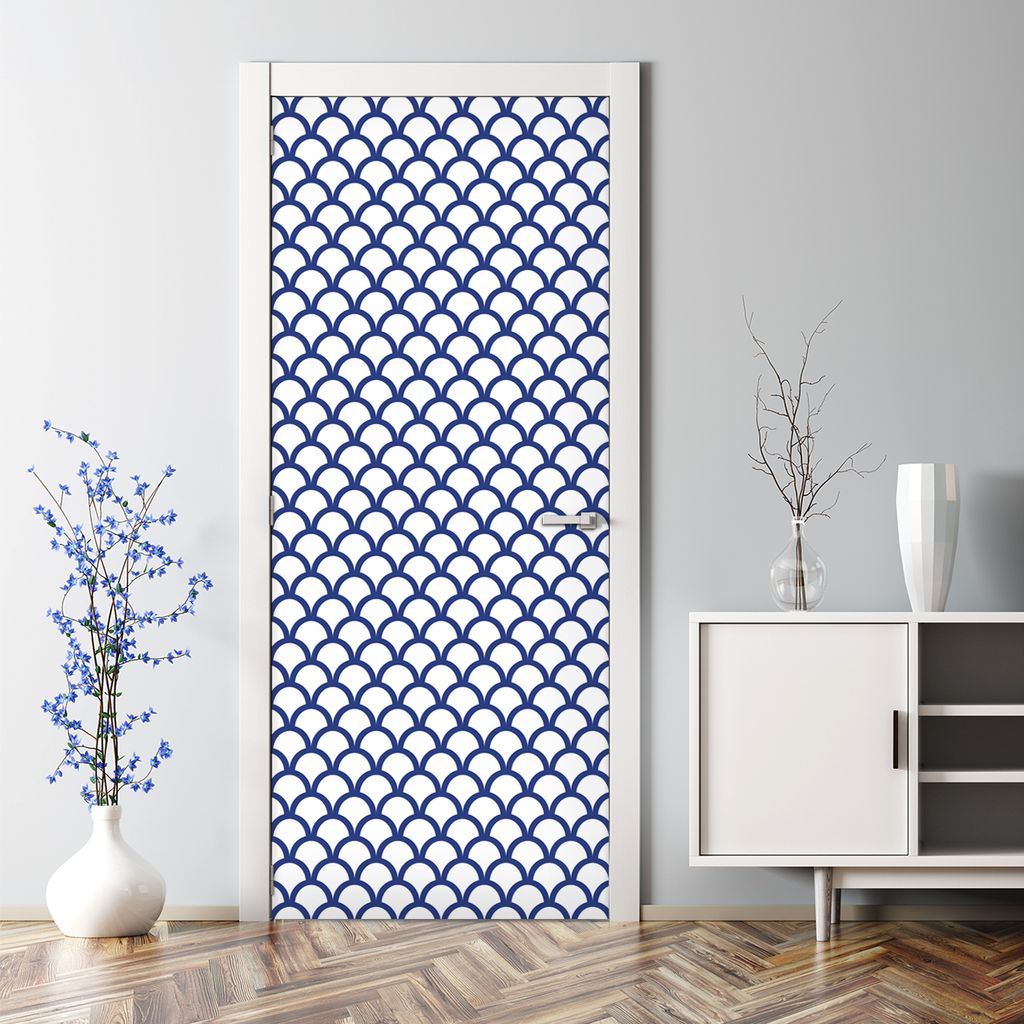 Dekorative Türposter Aufkleber selbstklebend Klebefolie Fischschuppe 85 x 200 cm