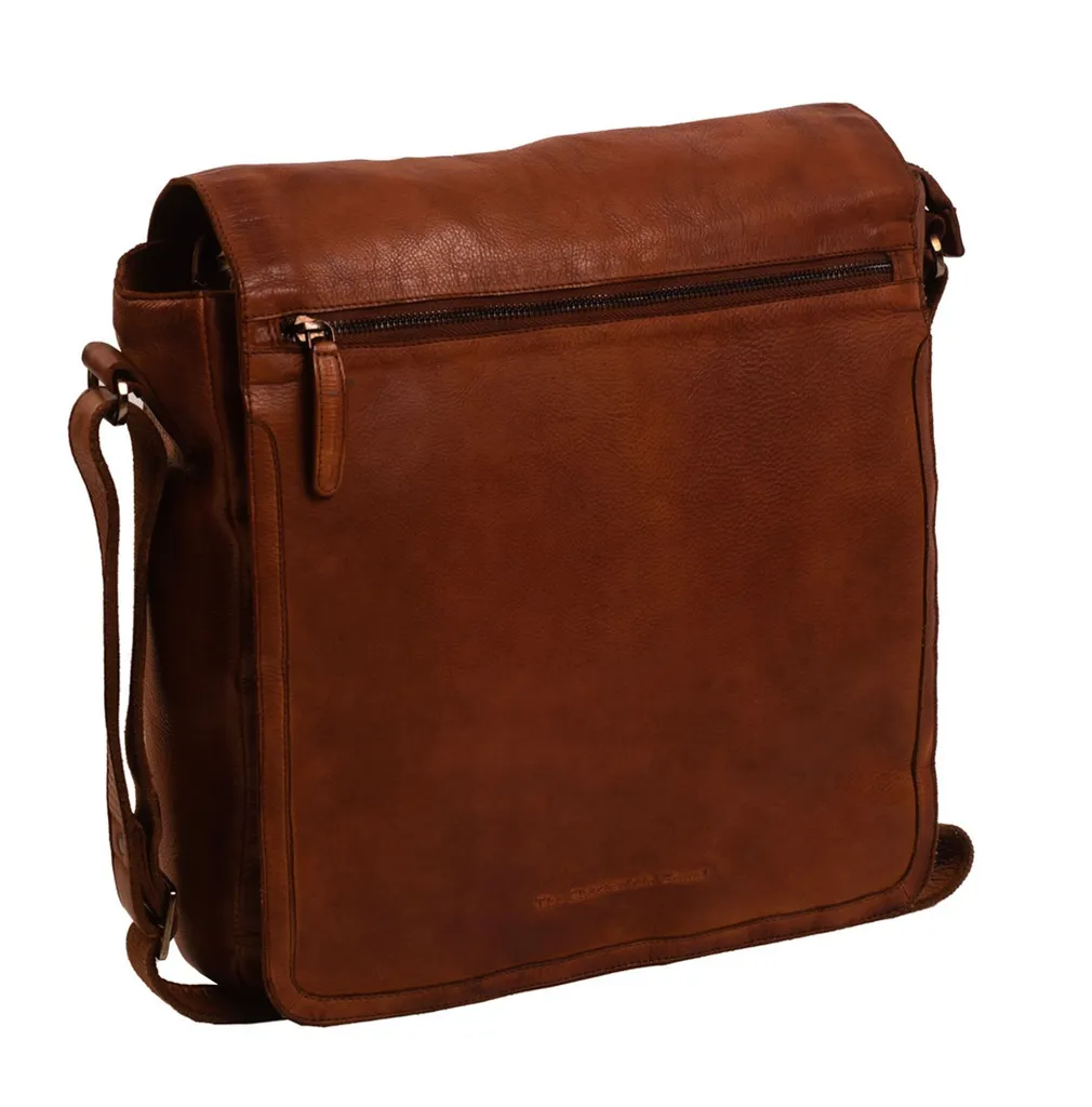 Petit sac à épaule cuir luxe Yossef Cognac avec finitions soignées
