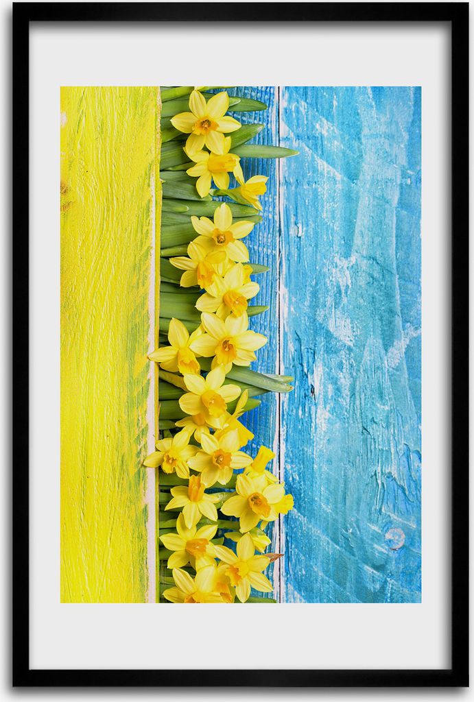 Bild - Bilderrahmen - 40 cm x 60 cm - MDF - Rahmen - Wandkunst - Narzissen