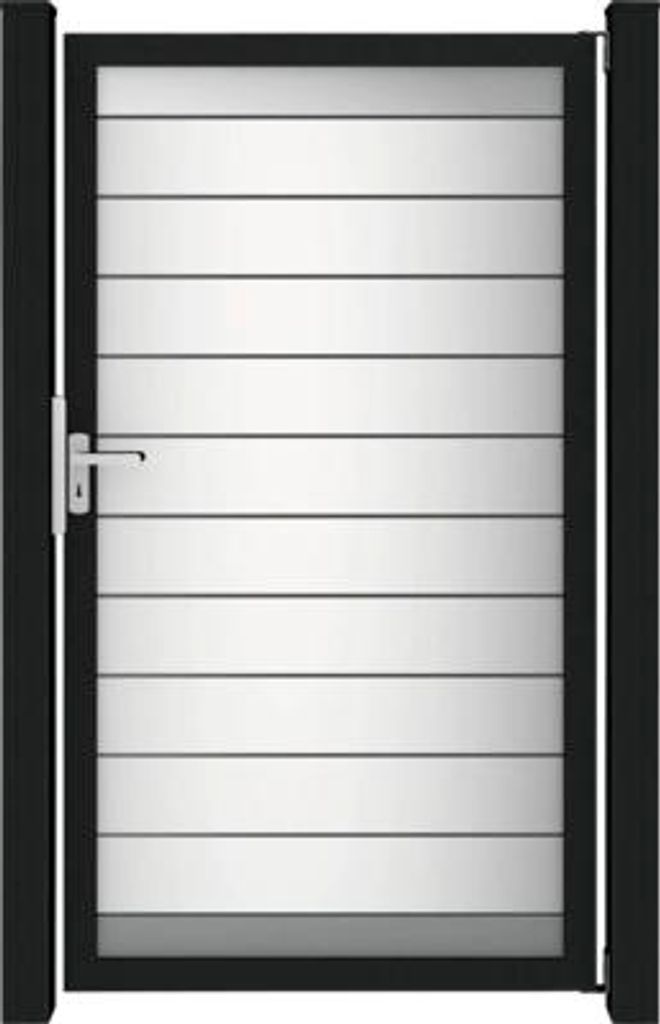 Einzeltor GroJa Lumino DIN universal vormontiert ohne Pfosten Rahmen silber 100 x 180 cm silbergrau