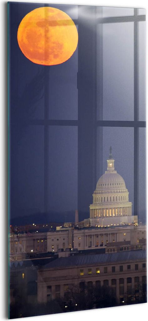 Designer Glasbild - Wandbild - Glas Bild - 70x140 cm - Mond In Washington