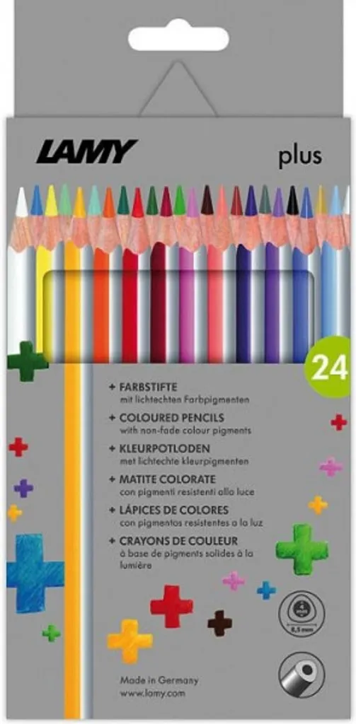 LAMY 1222008 CRAYONS DE COULEUR triangulaires plus - Étui de 24 - 2