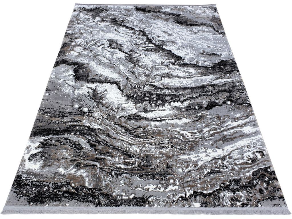 Rechteckiger Teppich 160x220 cm STEFANO - grau / schwarz