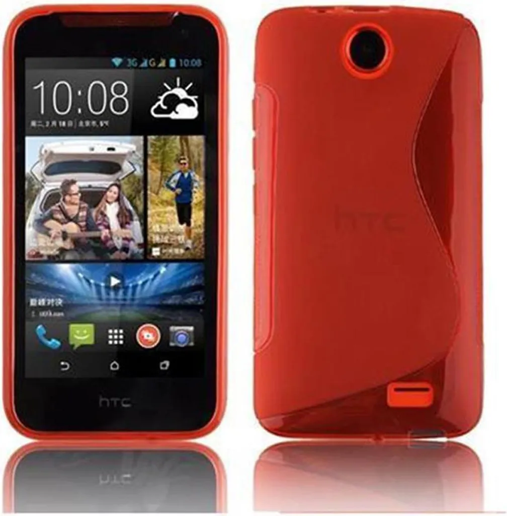 Cadorabo custodia protettiva per HTC Desire 310 cover in rosso custodia per cellulare TPU custodia in silicone