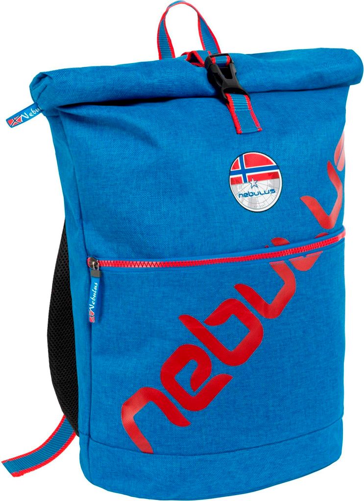 Nebulus Großer Lifestyle Rucksack - Tasche COLUMBUS, Laptoprucksack , Reiserucksack , P6075 - Uni, kobalt-rot, onesize