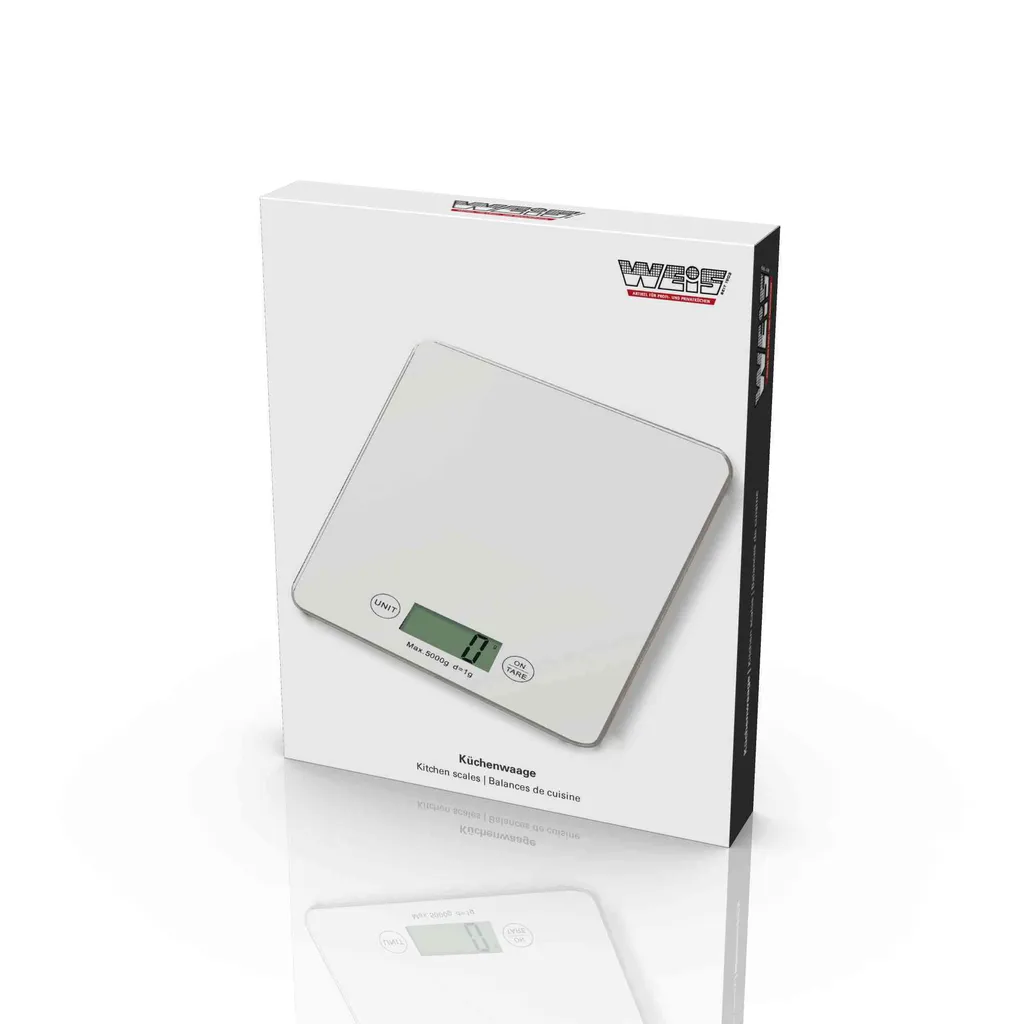 Balance de cuisine numérique WEIS 5 kg blanche précise et compacte