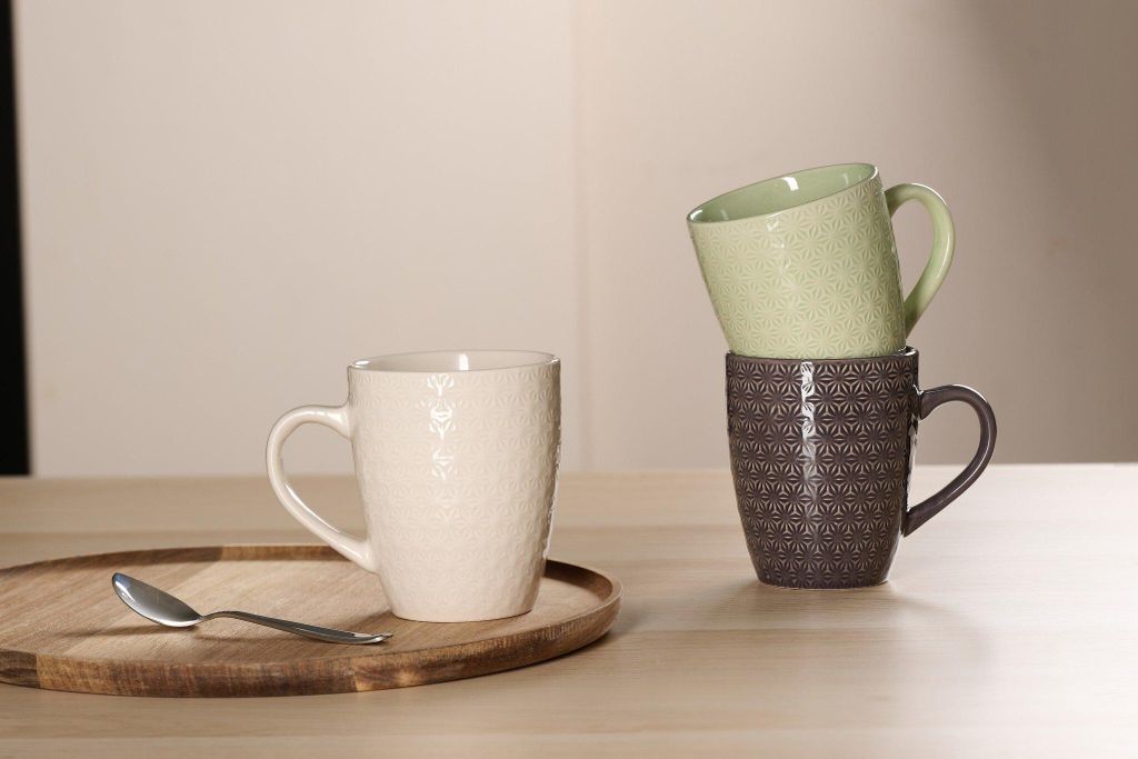 Becher 350ml 4er Set Floris grau