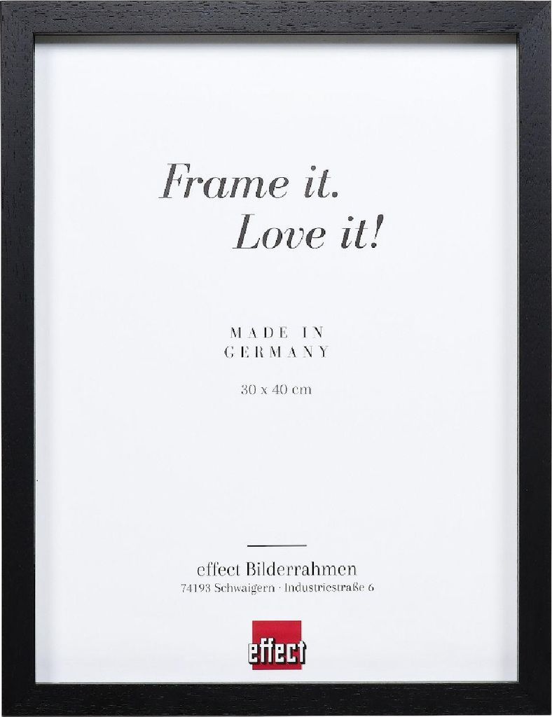 Effect Holz-Bilderrahmen Profil 74 schwarz 25x80 cm Museumsglas