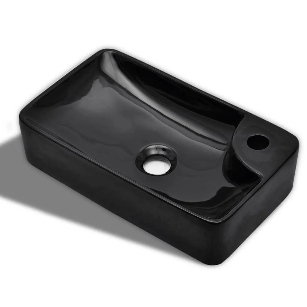 Lavandino Bagno Nero vidaXL 45cm: Minimalismo in Ceramica Premium