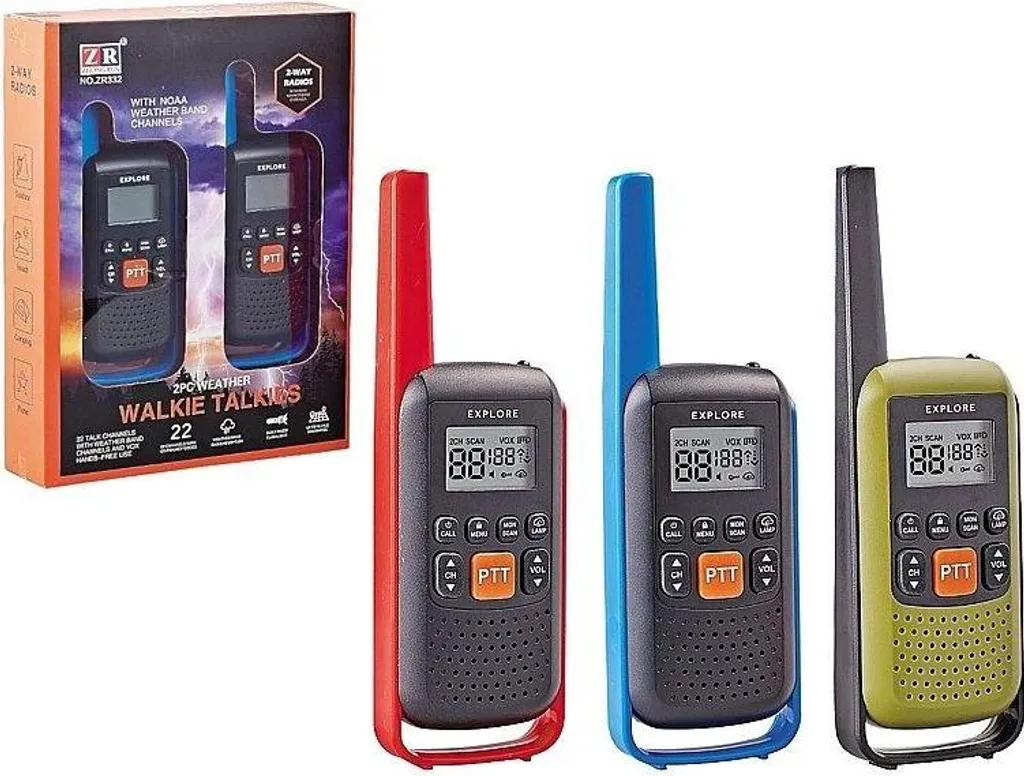Talkie-walkie 3 km avec fonction torche et écran LCD rétroéclairé
