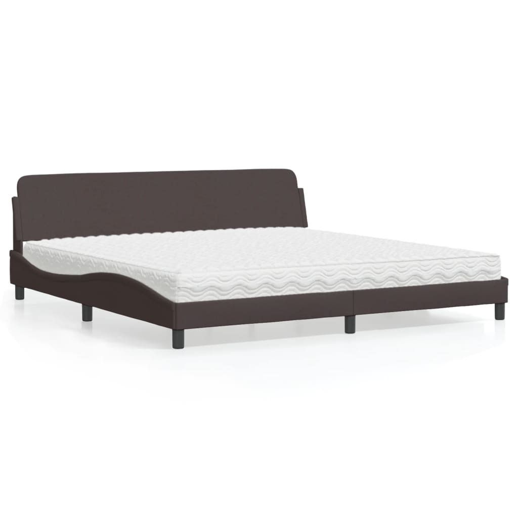Bett mit Matratze "Dover" Dunkelbraun 200x200 cm Stoff