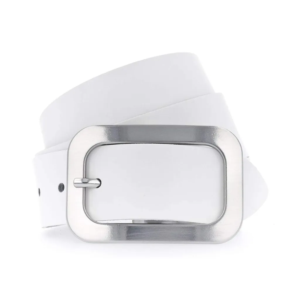 Vanzetti Classics Belt 40mm White W80 - Cintura in Pelle Bianca Donna