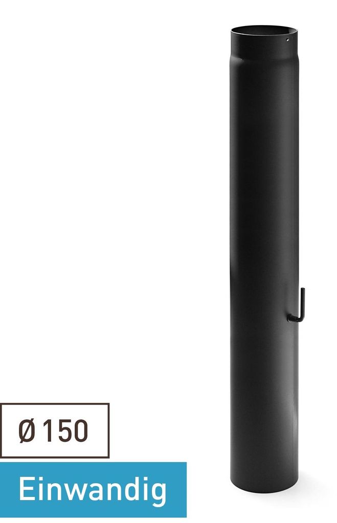 Raik Basic Zugregulierung 150mm schwarz L: 1000mm für Rauchrohr / Ofenrohr