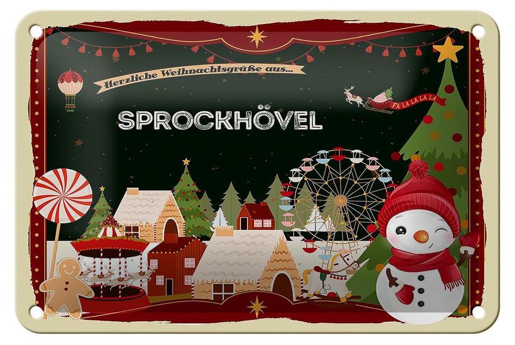 Blechschild Weihnachten Grüße SPROCKHÖVEL Geschenk Produktbild 