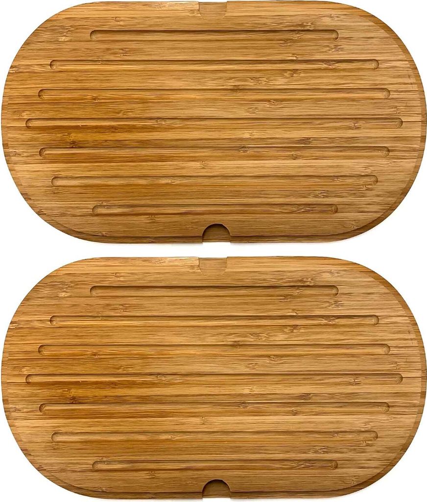2x Brotschneidebrett mit Krümelrillen 37 x 21 cm Schneidebrett Küchenbrett Holz Schneide Brett Servierbrett Brettchen