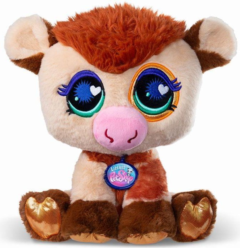 Plüschtier Kuh, Littlest Pet Shop, 25 cm, Deluxe, Weiche Kuscheltier Kuh
