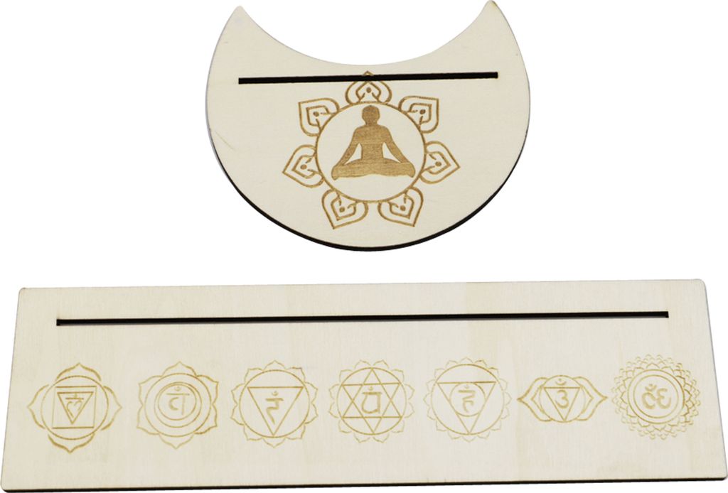 2 STueCKE Tarotkartenstaender Aus Holz Rechteckiger Tarotstaender In Mondform Tischkartenhalter Aus Holz Fuer Hexenweisheiten Werkzeuge Altardekora...