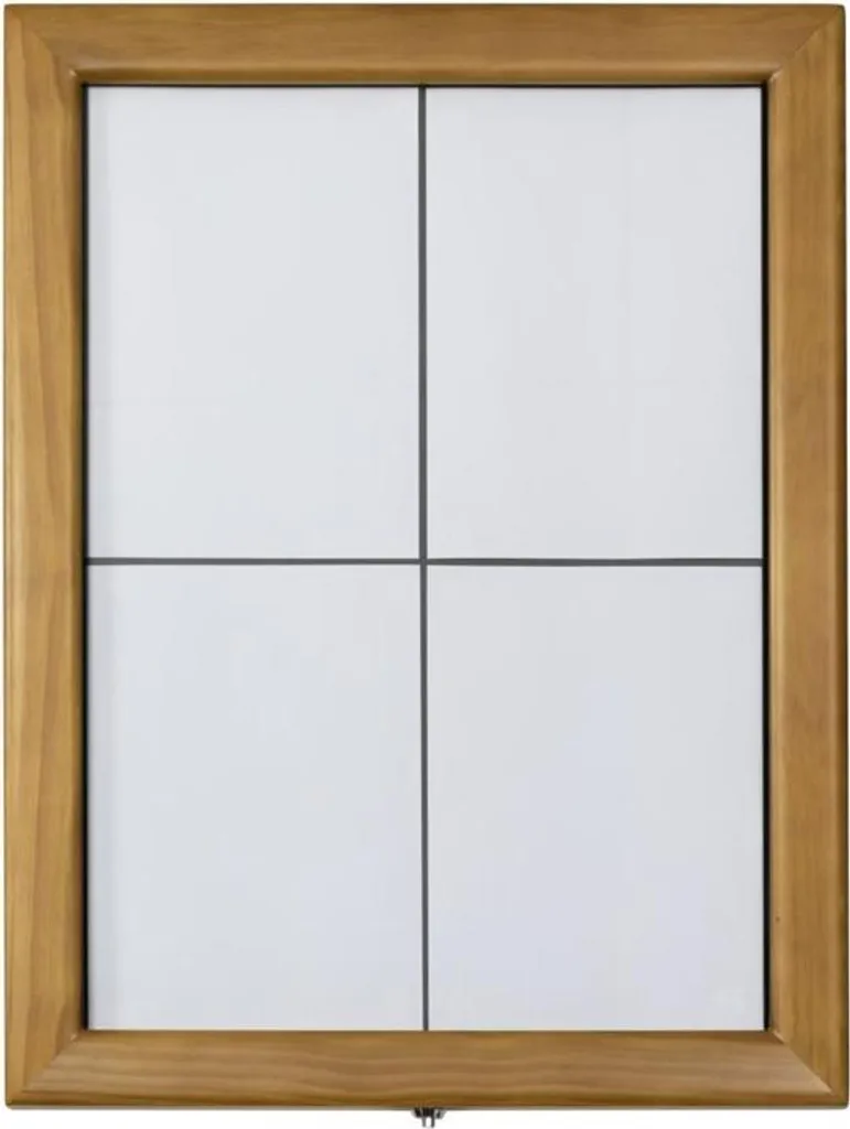 Affichage d'informations Securit Teak à LED blanches 4xA4 sans mât