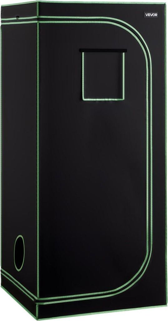 Indoor Grow Tent, 80 x 80 x 180 cm, 600D High Reflective Mylar, Indoor Plant Tent with Observation Window, Floor Tray & Zipper, Heavy Duty Growing ...