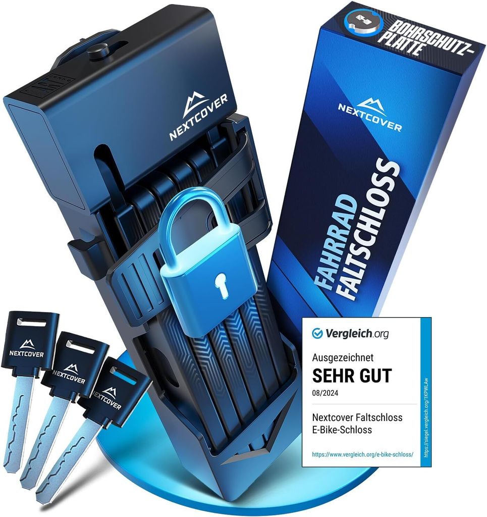 NEXTCOVER® Faltschloss Fahrrad FoldOne - Das Original - mit Produktbild 