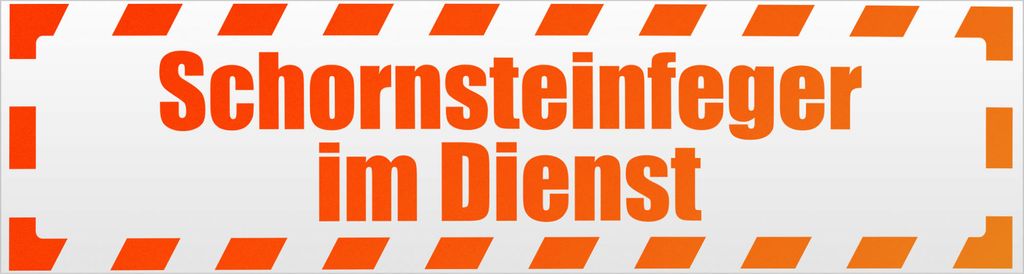 Kiwistar Schornsteinfeger Dienst gestreift Magnetschild Schild magnetisch - 20cm Neonorange - Magnetfolie für Auto PKW Kfz