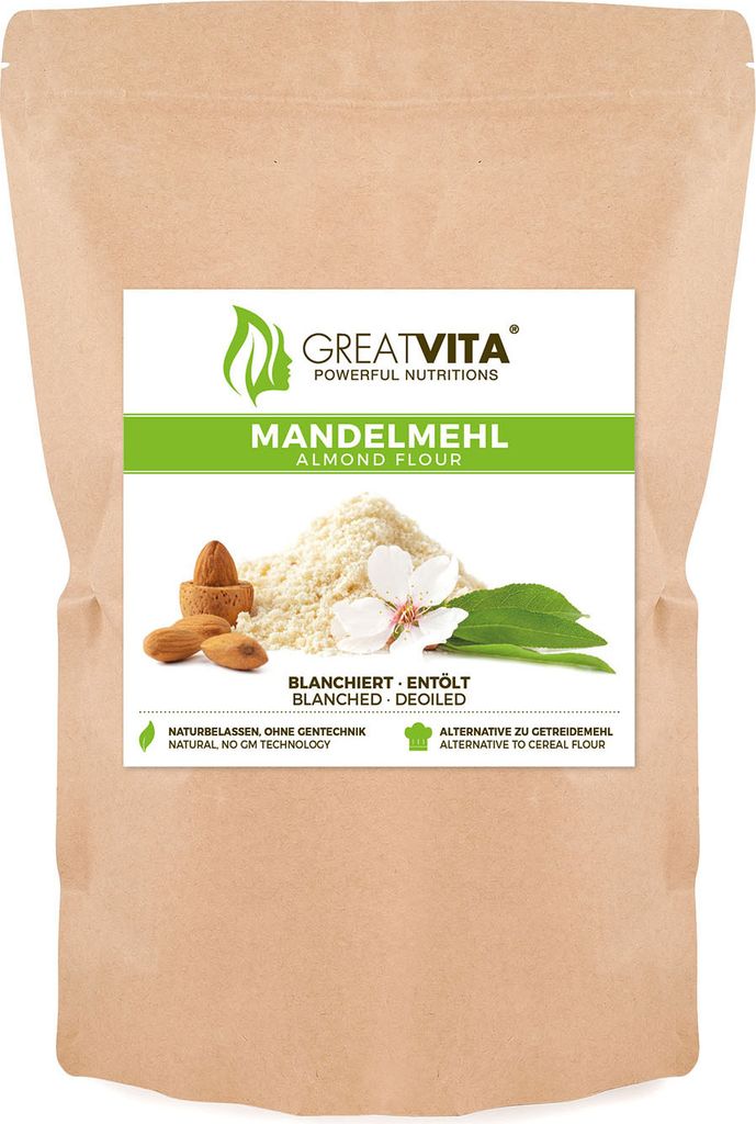 GreatVita Mandelmehl, blanch. ent., 800g Produktbild 