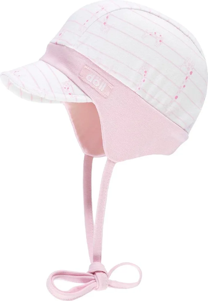 Döll Cappello Giraffa Rosa - Berretto in Jersey di Cotone per Bambina