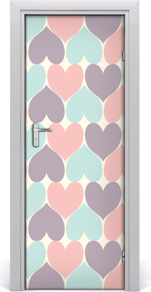 Tulup Türaufkleber 75x205 cm Dekorative Aufkleber Selbstklebend Wasserdichte Tapete Abnehmbar Schlafzimmer Wohnzimmer Wohnkultur - bunte Herzen