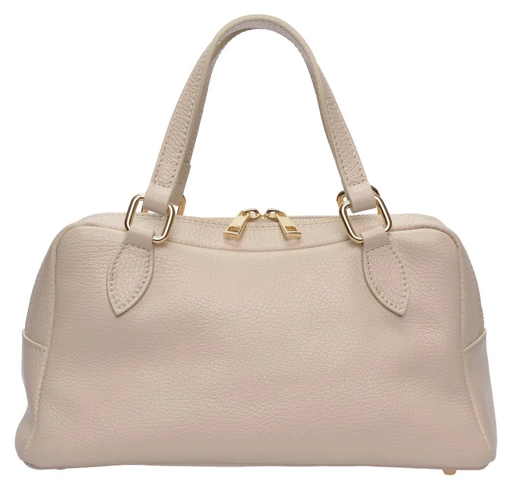 Sac à Main en Cuir Beige Roberta M RM 1007T Rigide Haut de Gamme
