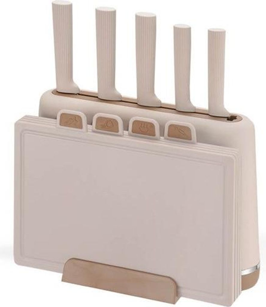 Juego de cuchillos Maestro MR-1412-BEIGE con bloque y tabla Imagen del producto 