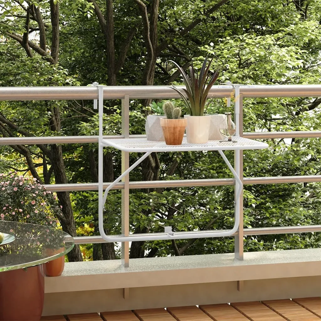 Tavolo Bianco 60x40 Acciaio per Balcone - Crea il tuo Angolo Relax