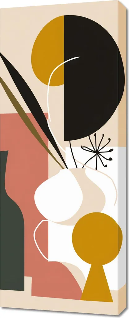 Tableau Nature Morte Abstraite 40x100 cm - Toile Murale Design Moderne