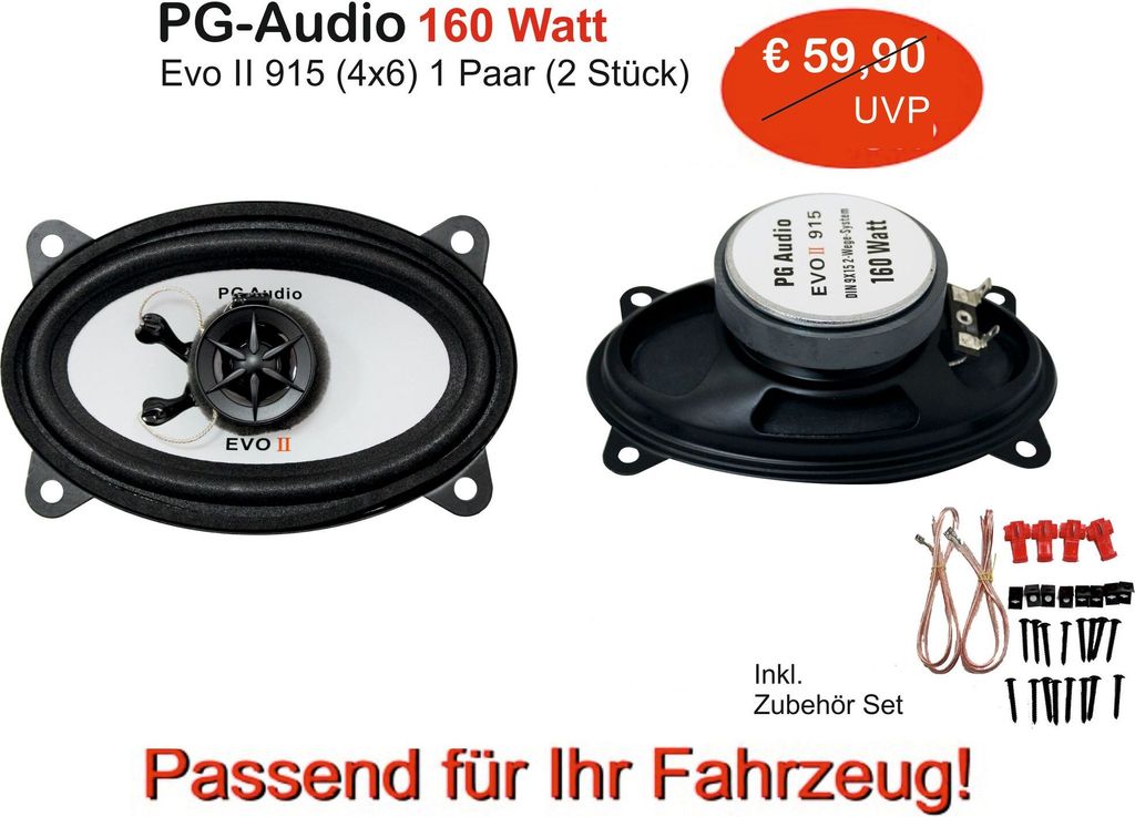 Lautsprecher 915 (4x6 Zoll), passend für Daewoo Matiz SE, Ford Maverick, Lancia Thema