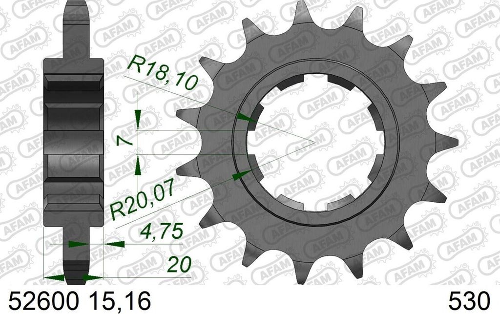AFAM Standard Stahlritzel vorne 52600 - 530