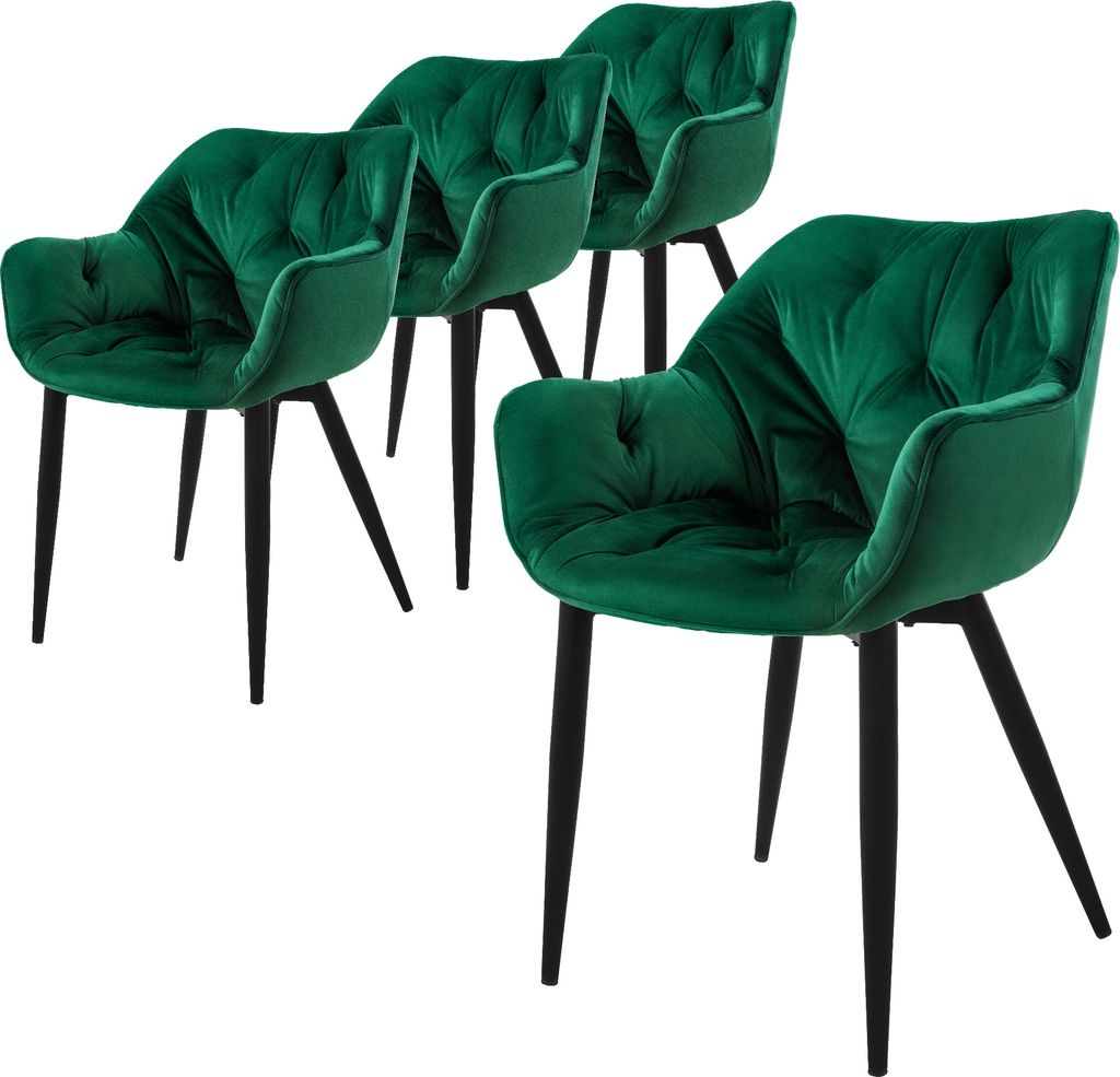 ML-Design set di 4 sedie da pranzo con schienale, verde Immagine del prodotto 