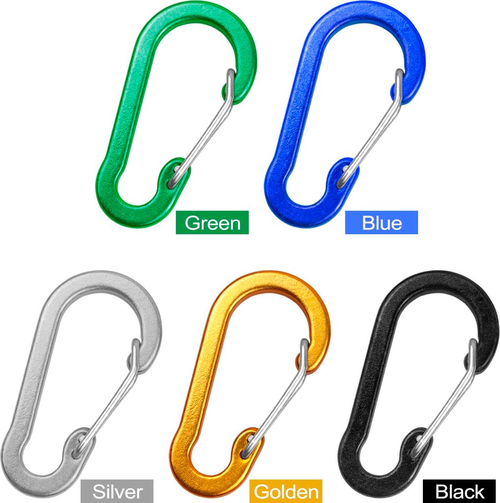 5er-Pack Karabiner-Clips, Mini-Schlüsselanhänger-Clips aus Aluminiumlegierung, D-Ringe für Camping, Wandern, Angeln, Rucksackreisen