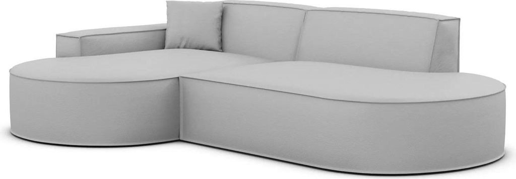 Kunstleder L-Form Lounge Studio Sofa Brevia Hellgrau Links