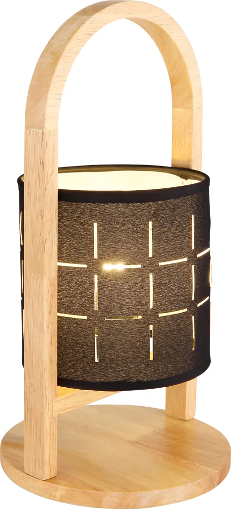 Petite lampe de table bois naturel Globo Lighting pour coins sombres