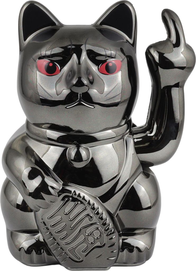 Glückskatze Angry Cat Maneki-neko Stinkefinger Mittelfinger Produktbild 