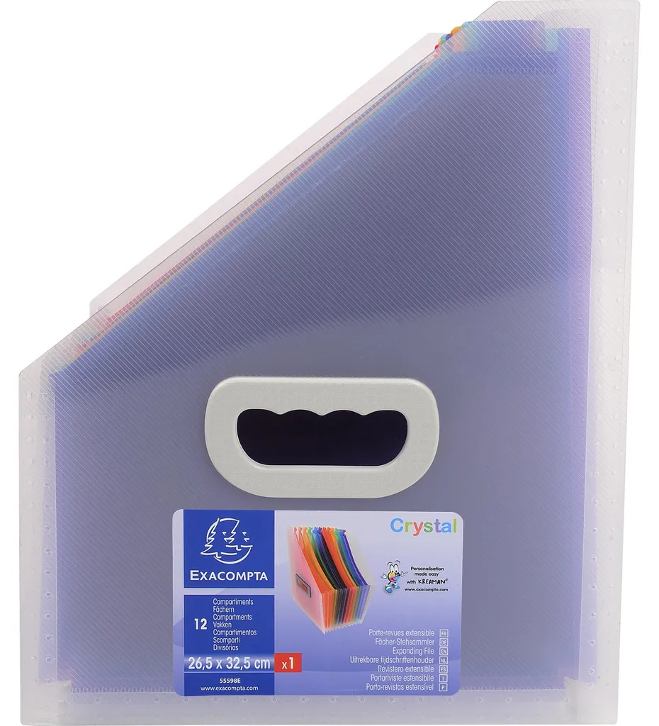 Organisateur de Documents A4 et Revues 12 Compartiments Crystal Exacompta