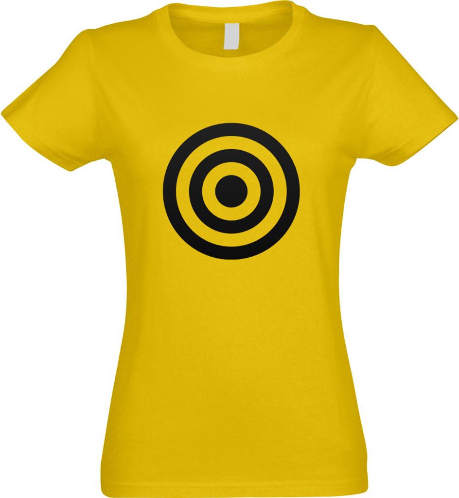 Kiwistar - T-Shirt tailliert - Damen - gelb - Bullseye Zielscheibe RAF - mit Motiv Bedruckt - Funshirt Design - Sport - Freizeit - Damen - M