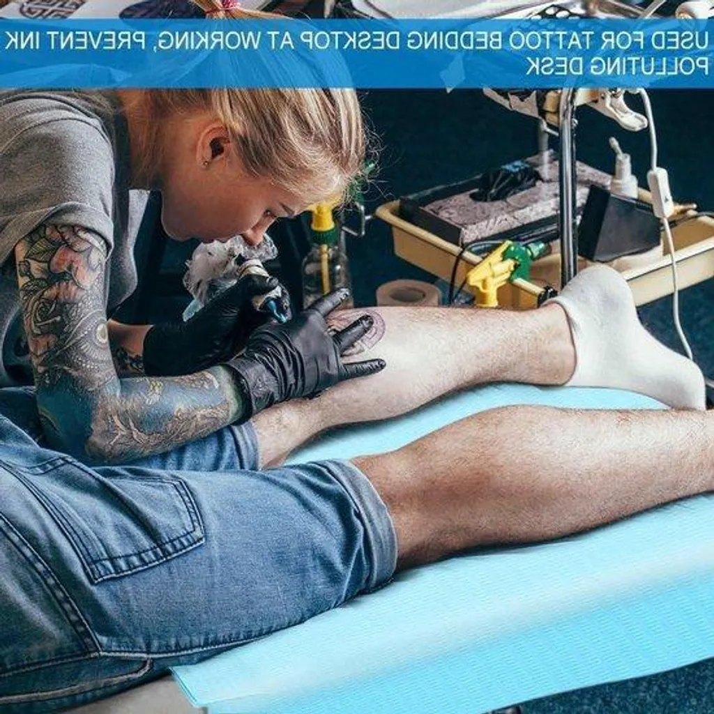 Nappe Jetable Tatouage Bleue Imperméable - Pack de 125 Pièces de 33x45cm