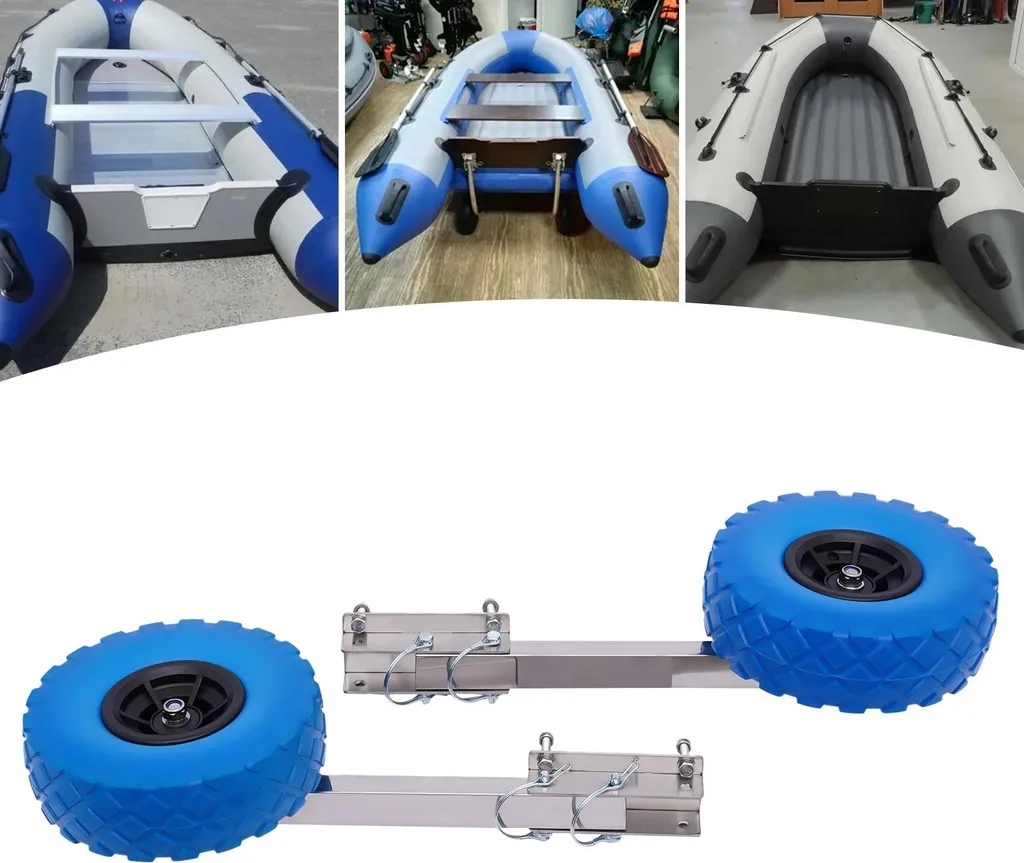 Roues de mise à l'eau pour déplacer seul un bateau sur sable et cale