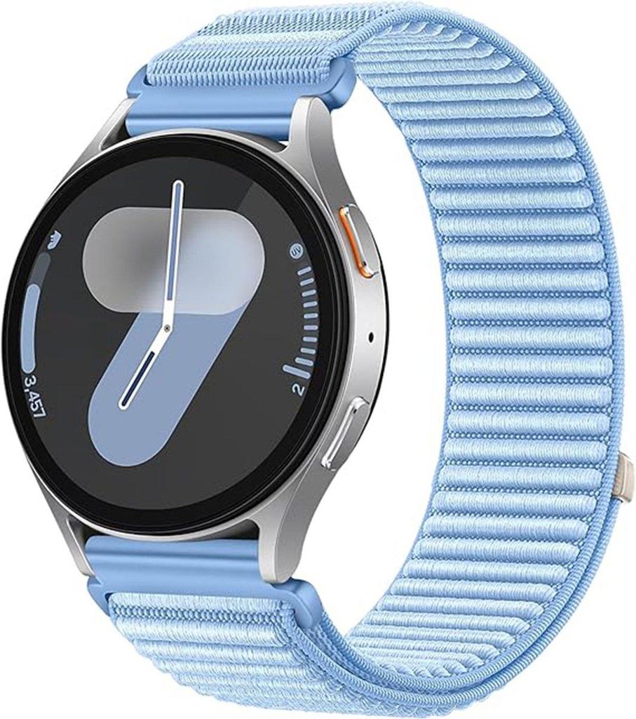 Stravo Nylon Klettverschluss Ersatzarmband 20mm Sport Atmungsaktiv Geflochten für Galaxy Watch 7/6/5/4 , Garmin Vivoactive , Huawei - Hellblau